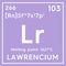 Lawrencium. Actinoids. Chemical Element of Mendeleev\\\'s Periodic Table.. 3D illustration