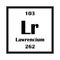 Lawrencium chemical element icon vector