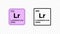 Lawrencium, chemical element of the periodic table vector