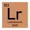 Lawrencium chemical symbol