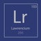 Lawrencium Lr chemical element icon