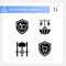 Laws protecting rights pixel perfect black glyph icons set on white space