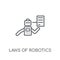 Laws of robotics linear icon. Modern outline Laws of robotics lo