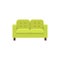 Lawson sofa. Vector illustration. Flat icon of green tufted double settee.