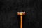 Lawyer or attorney concept. Judge gavel on black background top view copy space