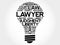 Lawyer bulb word cloud collage