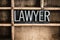 Lawyer Concept Metal Letterpress Word in Drawer