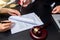 Lawyer Detail of a judge sitting at his desk