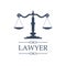 Lawyer icon of Justice scales vector emblem