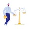 Lawyer with Justice Scales Vector Illustration