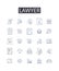 Lawyer line icons collection. Algorithm, Blueprint, Visual, Flowchart, Diagram, Systematic, Logic vector and linear