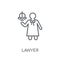 Lawyer linear icon. Modern outline Lawyer logo concept on white