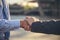 Lawyer partnership Businessman handshake together Notary lawfirm. Two Men Trust honesty business customer handshake promise