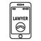 Lawyer phone call icon, outline style