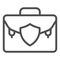 Lawyer portfolio line icon. Suitcase vector illustration isolated on white. Briefcase outline style design, designed for