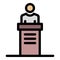 Lawyer speaker icon color outline vector