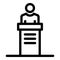 Lawyer speaker icon, outline style