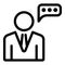 Lawyer speech icon, outline style