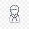 Lawyer vector icon isolated on transparent background, linear La