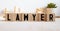 lawyer word abstract in vintage letterpress wood type printing blocks