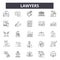 Lawyers line icons, signs, vector set, outline illustration concept