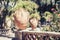 Ð¡lay stands flower pots in a beautiful public garden park Parco Colonna, Taormina, Sicily, Italy - Image