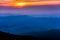 layer mountains in the evening in the tropical rainforest of Thailand