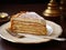 Layered cake with cream Napoleon millefeuille vanilla slice