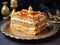 Layered cake with cream Napoleon millefeuille vanilla slice