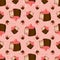 Layered candy seamless pattern background