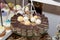 Layered chocolate cakes, confectionery buffet