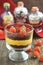 Layered cream cheese and brownie dessert for Halloween