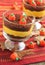 Layered cream cheese and brownie dessert for Halloween