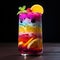 Layered Delight: Vibrant Fruit Medley in a Glass