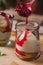 Layered dessert in jars