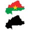 Layered editable vector illustration country map of Burkina Faso