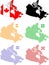 Layered editable vector illustration country map of Canada