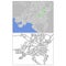 Layered editable vector streetmap of Athens,Greece