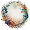 Layered Floral Wreath in Dark Aquamarine and Amber - Generative AI