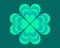 Layered Four Leaf Clover Lucky with Hearts