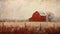 Layered Imagery: Expansive Paintings Of An Old Red Barn And Birds On A Fence