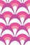 Layered modern scalloped pink, purple and white seamless vector pattern