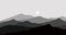 Layered mountains parallax animation with gray theme