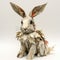 layered news paper crafted with rabbit. AI Generative