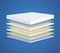 Layered orthopedic mattress with 7 sections.