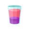 Layered pink and purple alcoholic cocktail cartoon vector Illustration