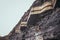 Layered rock of jurassic cliff in Kimmeridge Bay, Devon, prehistoric rocks containing dolomitic limestone and Fossils occur