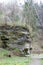 Layered rock near the hiking trail