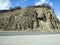 Layered rocks on the slopes of the Georgian military road