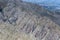 layered rocky cliffs at Langeberge range aerial, South Africa